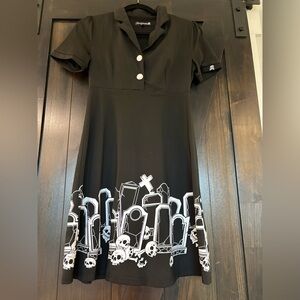 Sourpuss Black Garment with White Skull Detail